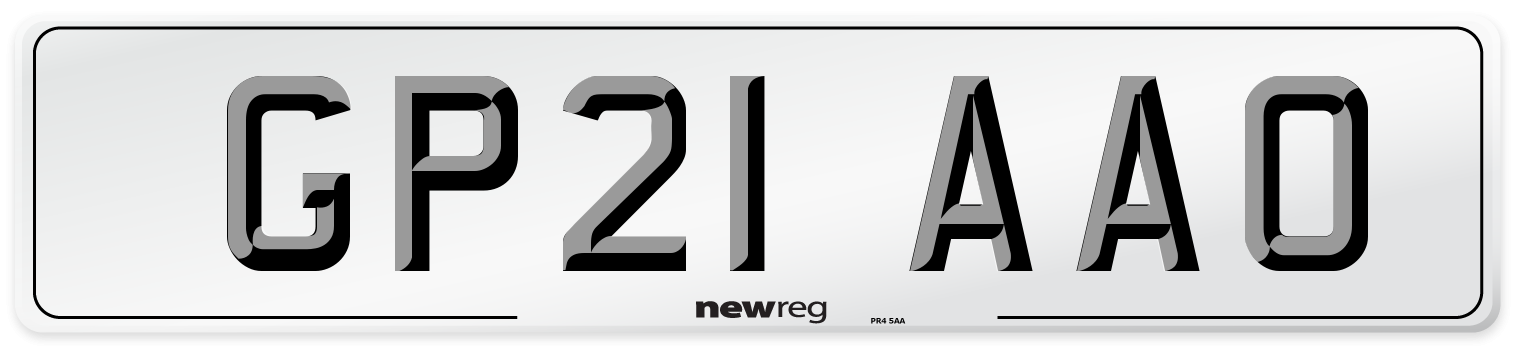 GP21 AAO Number Plate from New Reg